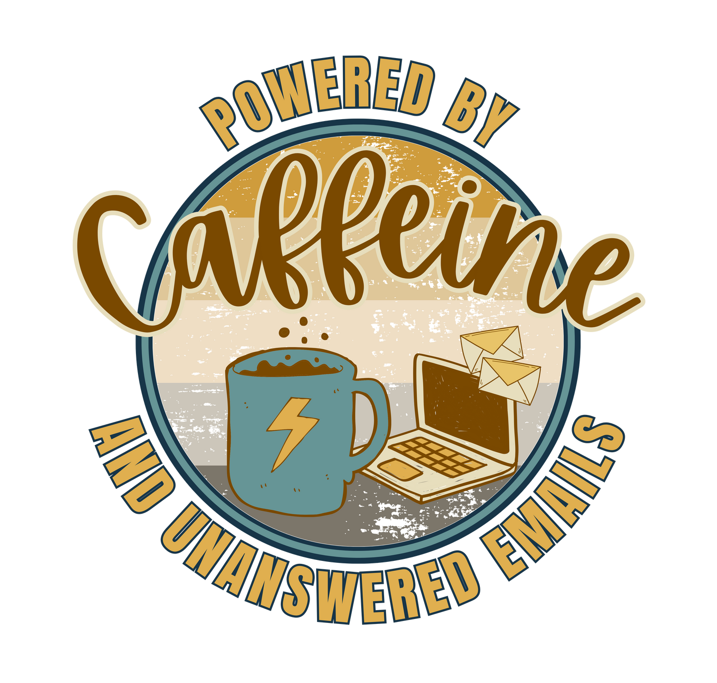 Powered by caffeine and unanswered emails | Hat with Leather Patch