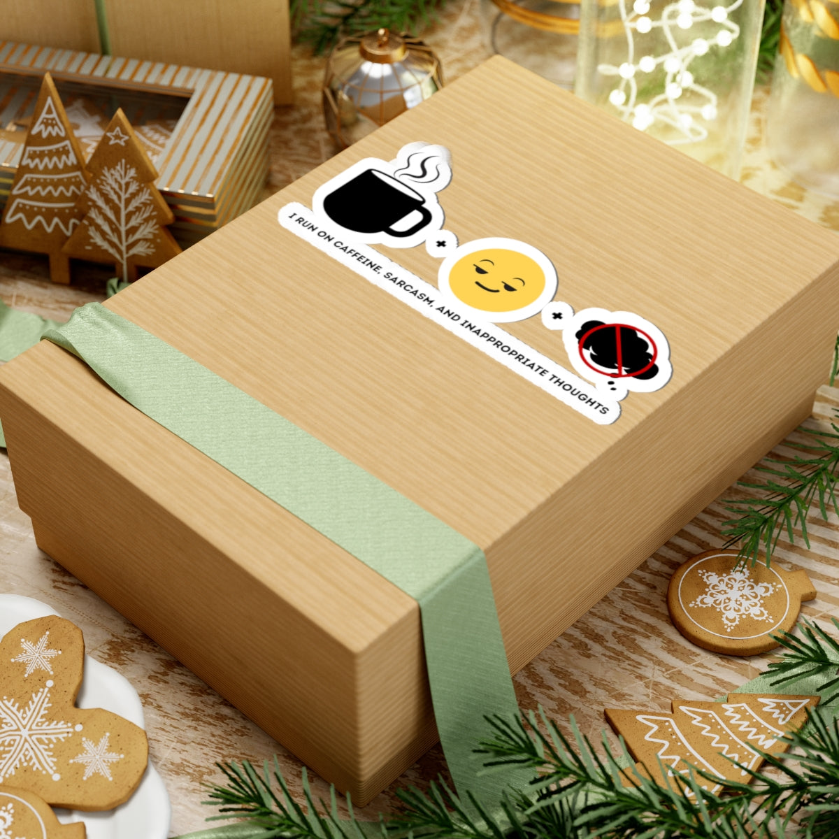 I run on caffeine, sarcasm, and inappropriate thoughts | Kiss-Cut Stickers