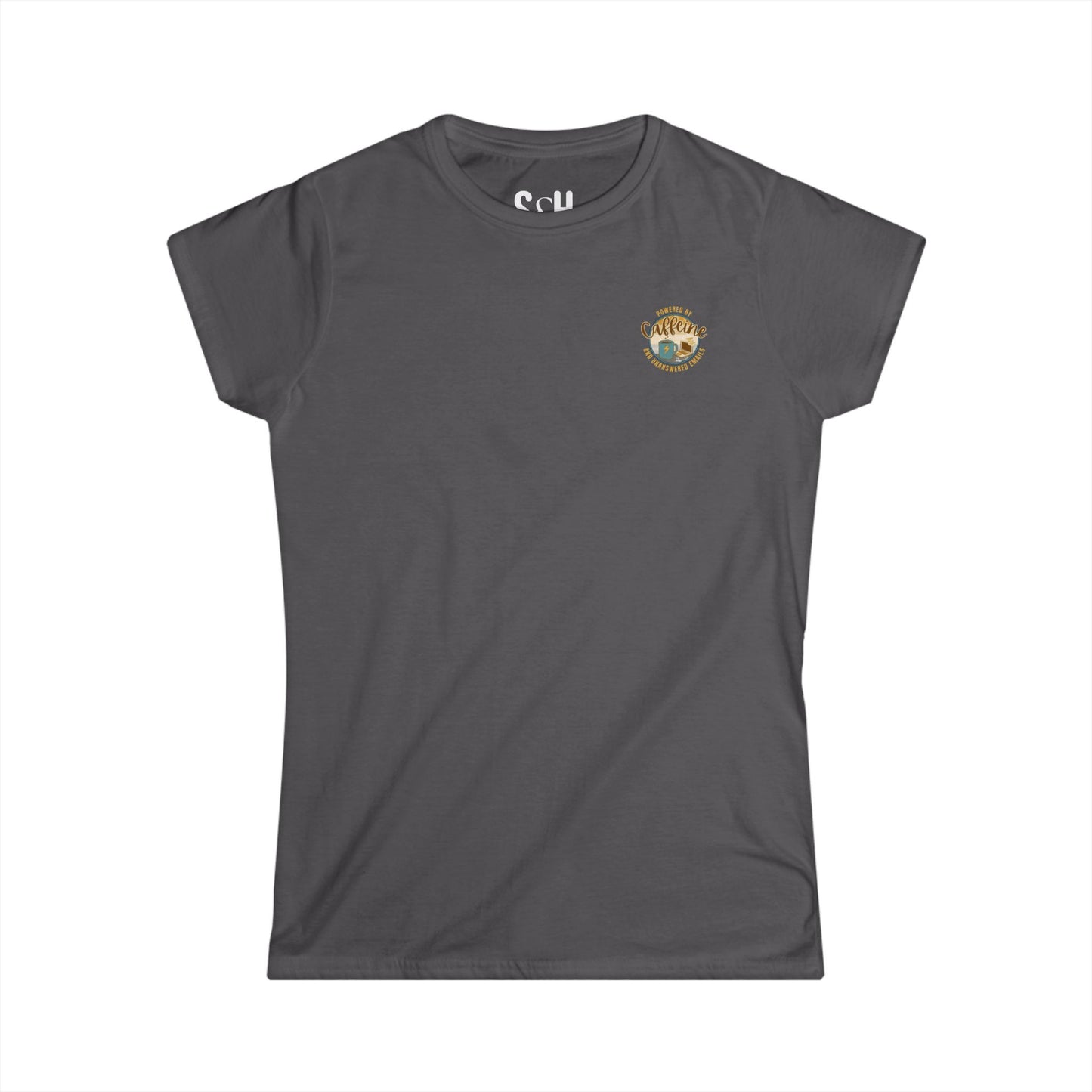 Powered by caffeine and unanswered emails | Women's Softstyle Tee