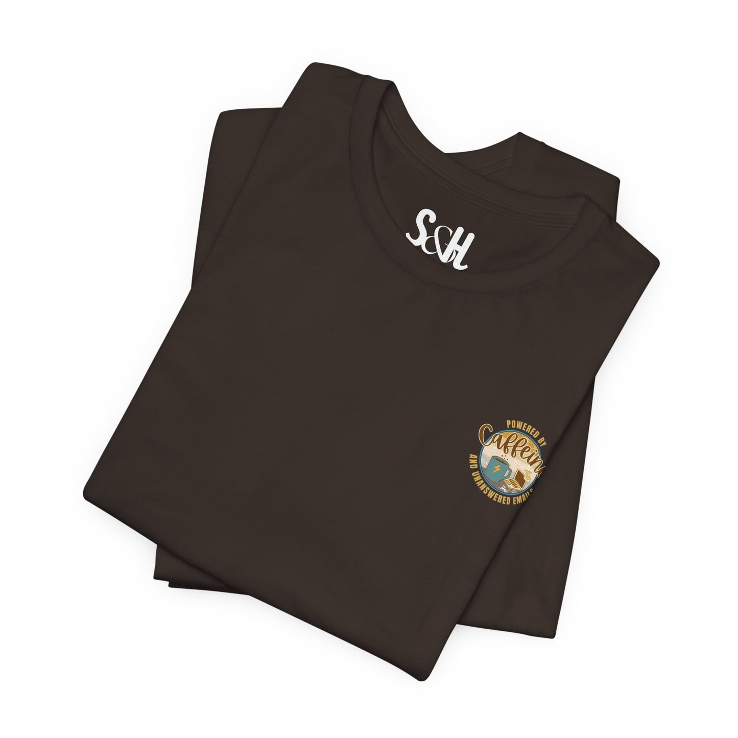 Powered by caffeine and unanswered emails | Unisex Short Sleeve T-Shirt