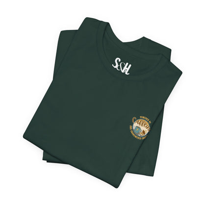 Powered by caffeine and unanswered emails | Unisex Short Sleeve T-Shirt