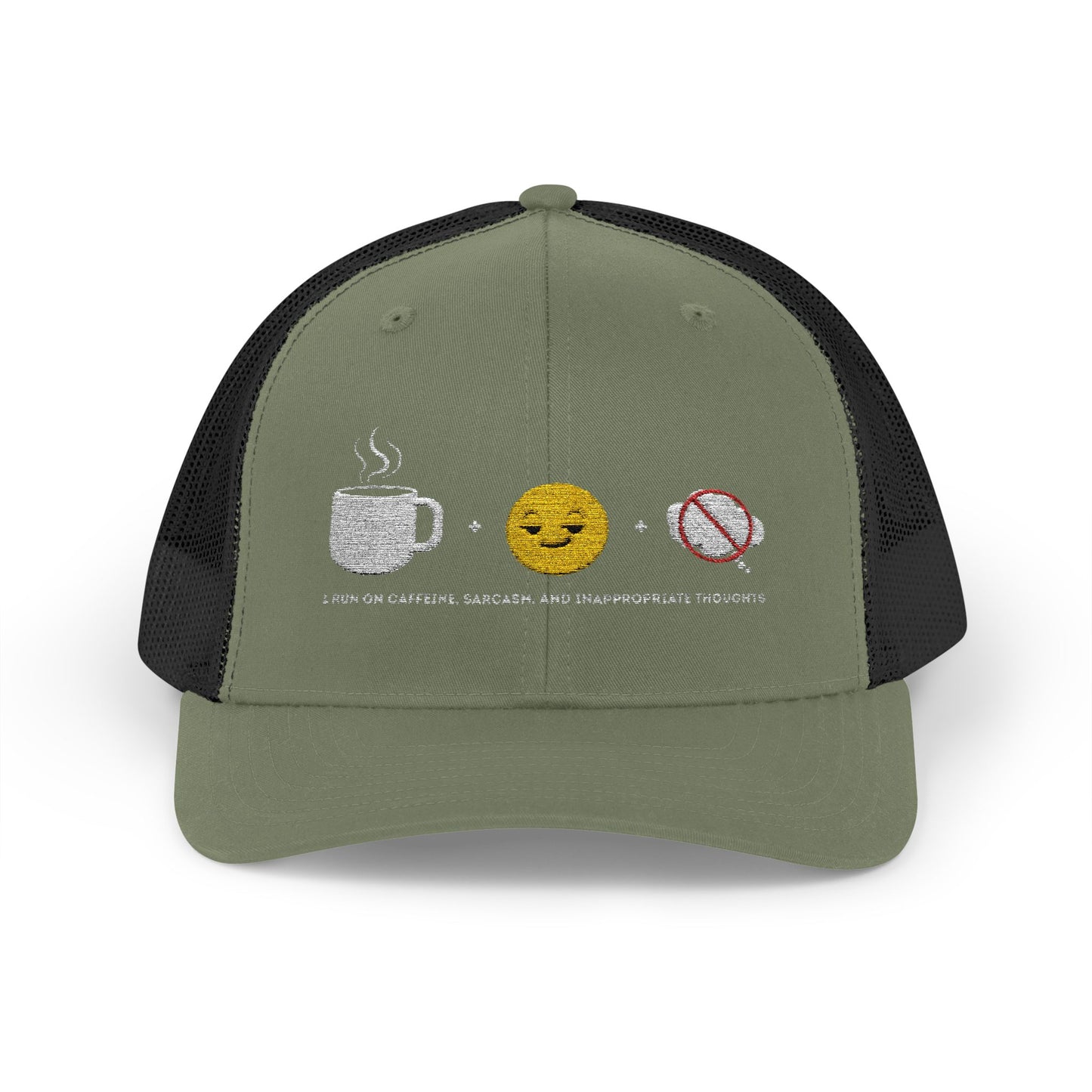 I run on caffeine, sarcasm, and inappropriate thoughts | Snapback Trucker Cap