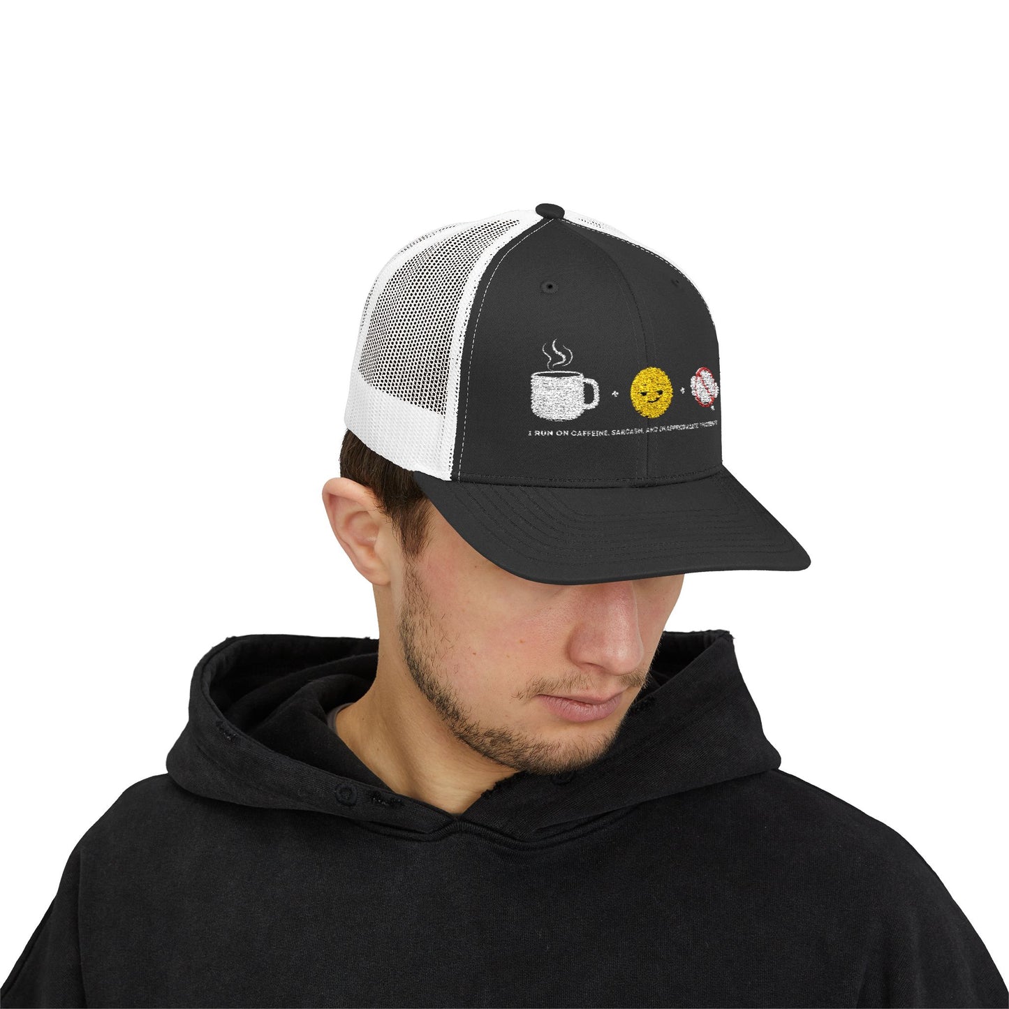 I run on caffeine, sarcasm, and inappropriate thoughts | Snapback Trucker Cap