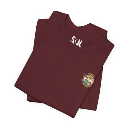 Powered by caffeine and unanswered emails | Unisex Short Sleeve T-Shirt