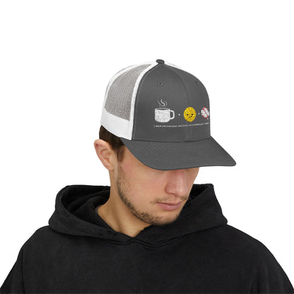 I run on caffeine, sarcasm, and inappropriate thoughts | Snapback Trucker Cap